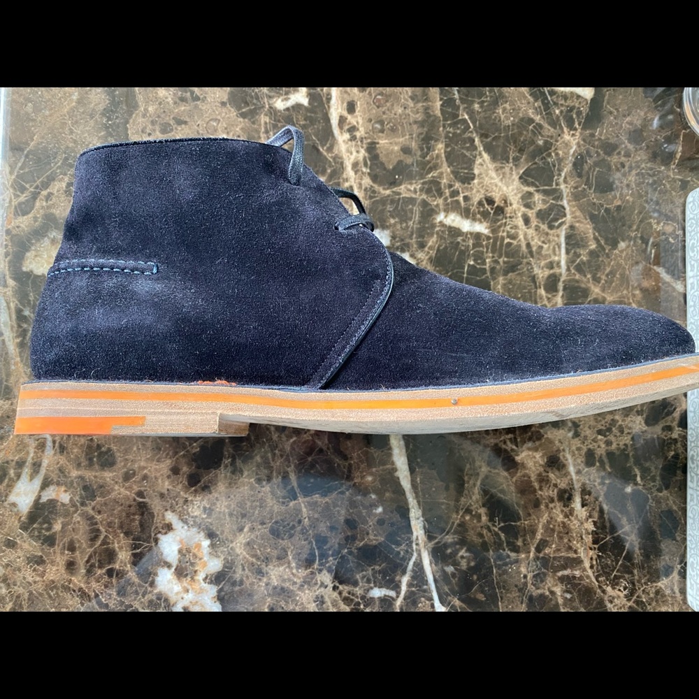 Louis Vuitton blue suede lace up ankle boots- - Picture 7 of 10